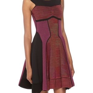 Missoni Pink and Black Godet Dress Size xs